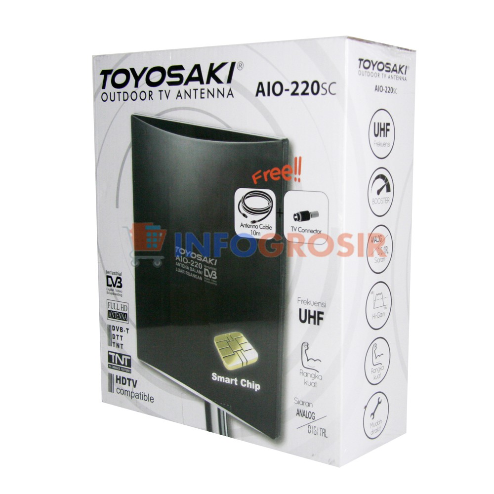 Antena TV Booster Outdoor Indoor Digital Toyosaki AIO 220 full HD