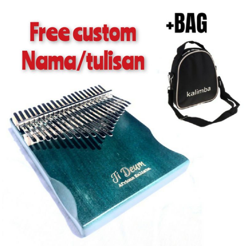 jual kalimba 21 keys plus softcase gratis custom nama