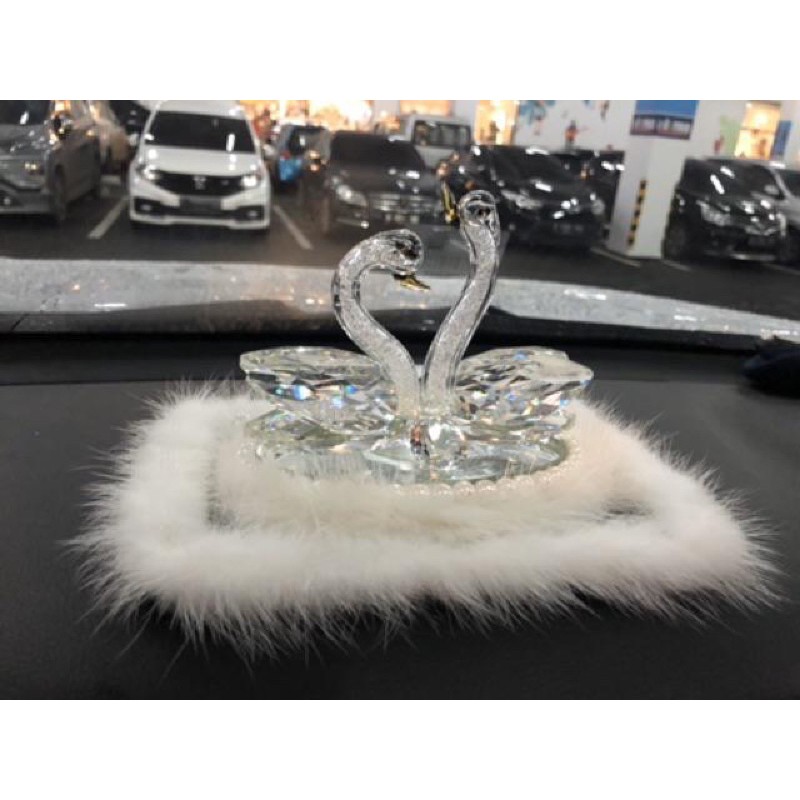 Pajangan Dashboard Mobil Swarovsky Crystal parfume swan angga tempat parfume bebek