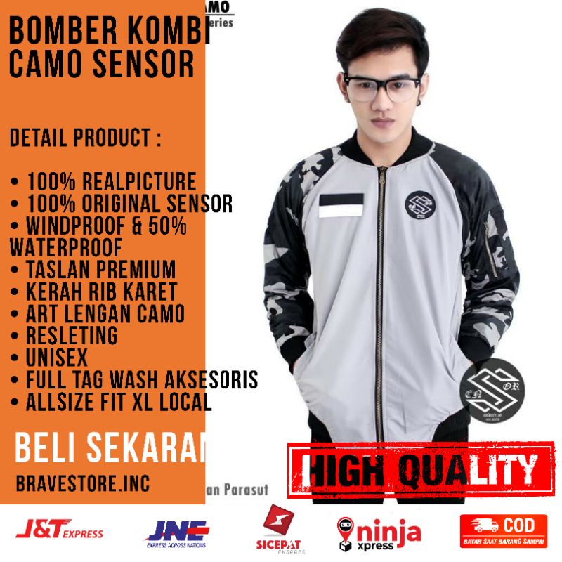 Jaket Bomber Loreng Pria Wanita Original sensor
