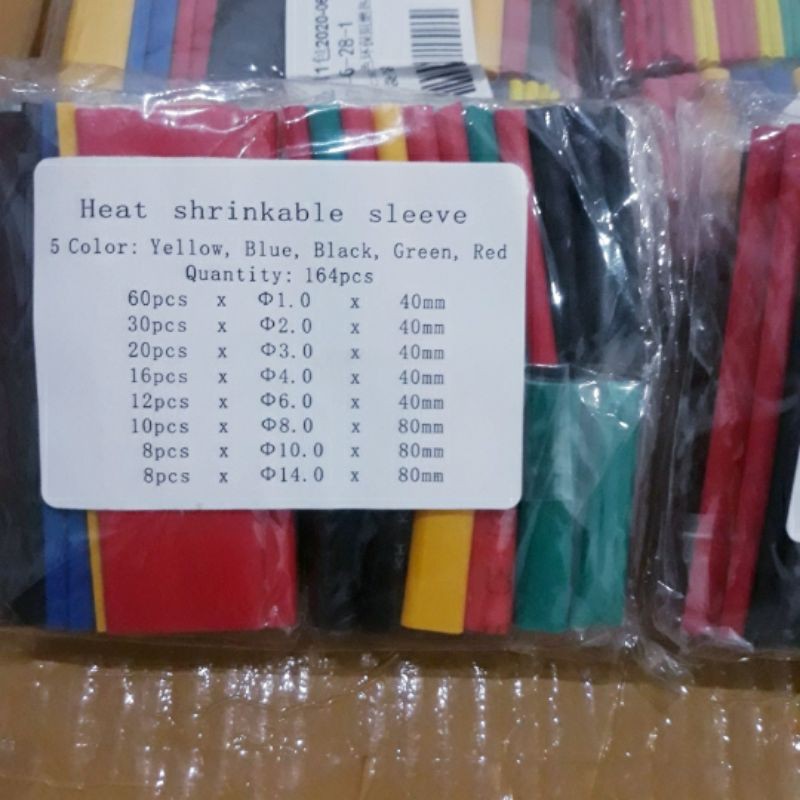 Kabel Bakar Heat Shrink 1Set 164pcs / 328pcs 8ukuran 4warna