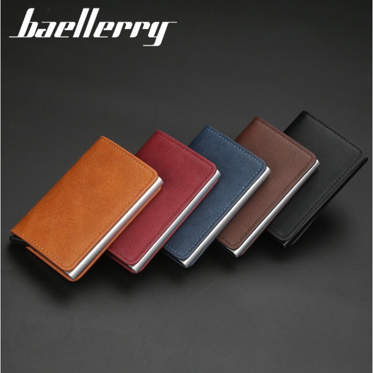 Baellerry RFID Anti Theft Card Dompet Kartu Wallet Kulit Import BLY039