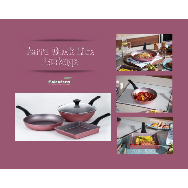 Panci Set Terra Cook Lite Package Panci Set Teflon Pink Dusdusan Glow Pan