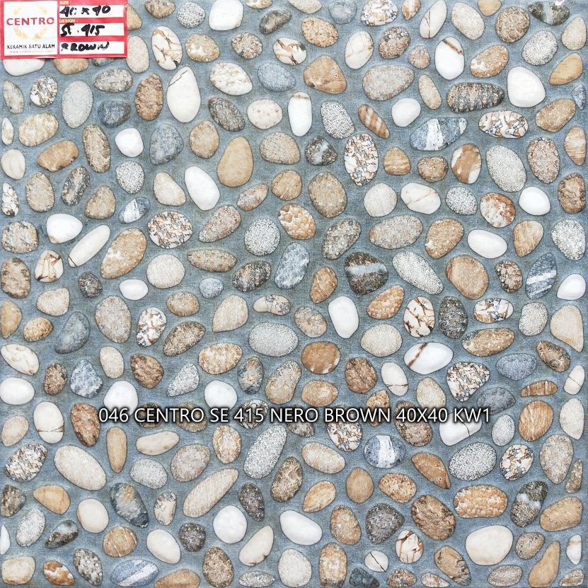 Keramik Lantai (Suface)/ CENTRO SE 415 NERO BROWN 40X40 KW1/ 046