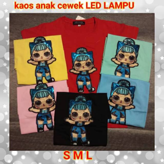 PROMO KAOS LED ANAK 6 pcs = 200 rb / 12 pcs =395rb JAKARTA READY