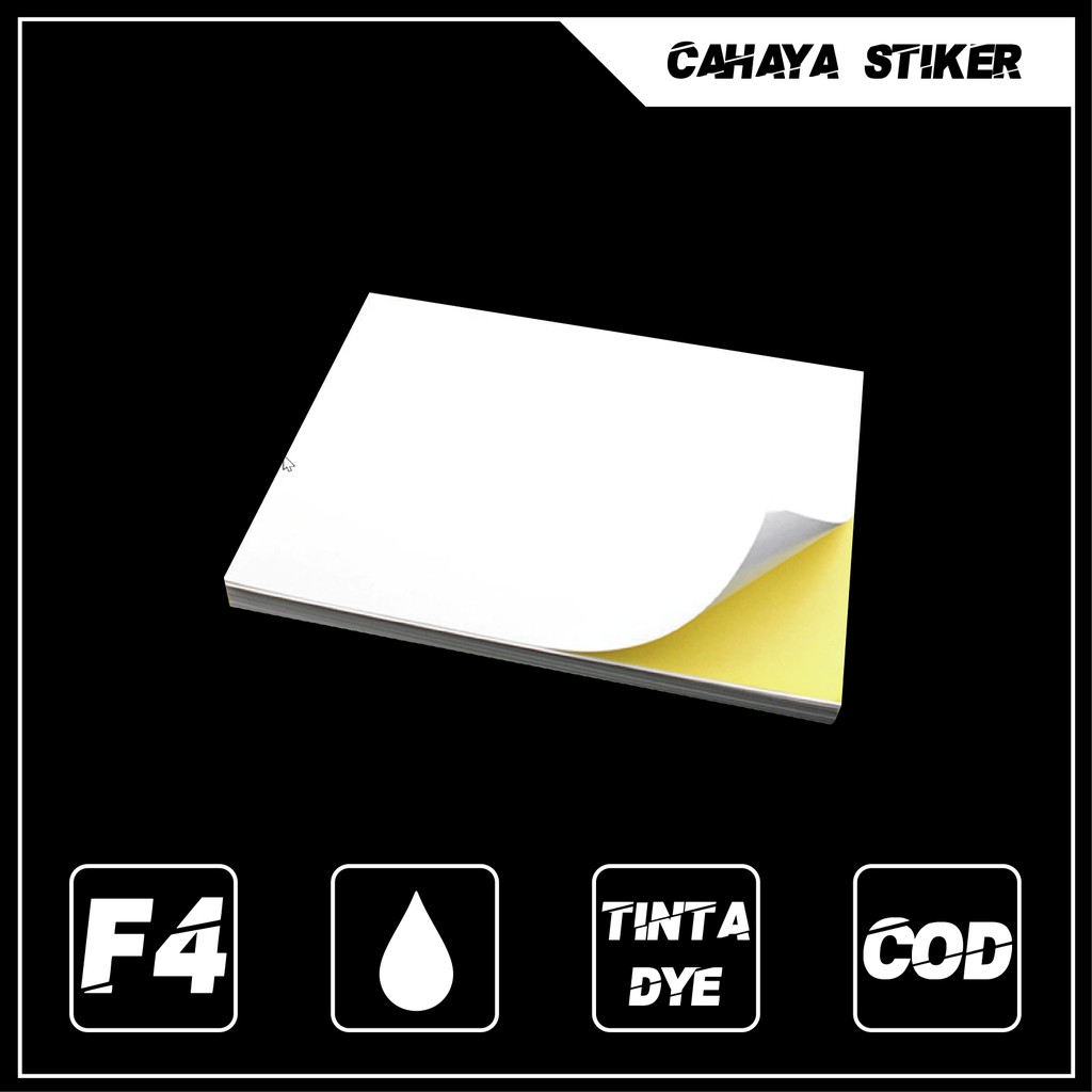 Kertas Stiker Glossy Waterproof Anti Air Mengkilap Untuk Printer Inkjet