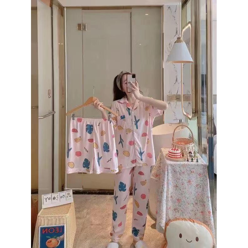 JOSJOLI_STORE/Piyama 3IN1 CP HP Dog White,Marucan, Bear, Kerang, Elmo/Pakaian Tidur Wanita Dewasa/Size L