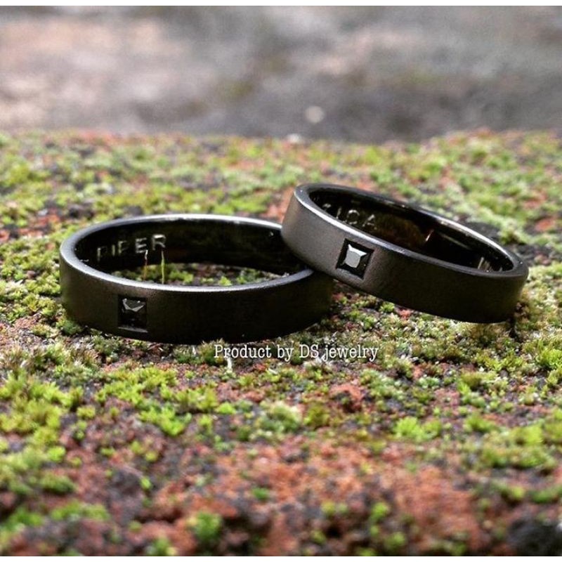 cincin Palladium 10% finishing black rhodium