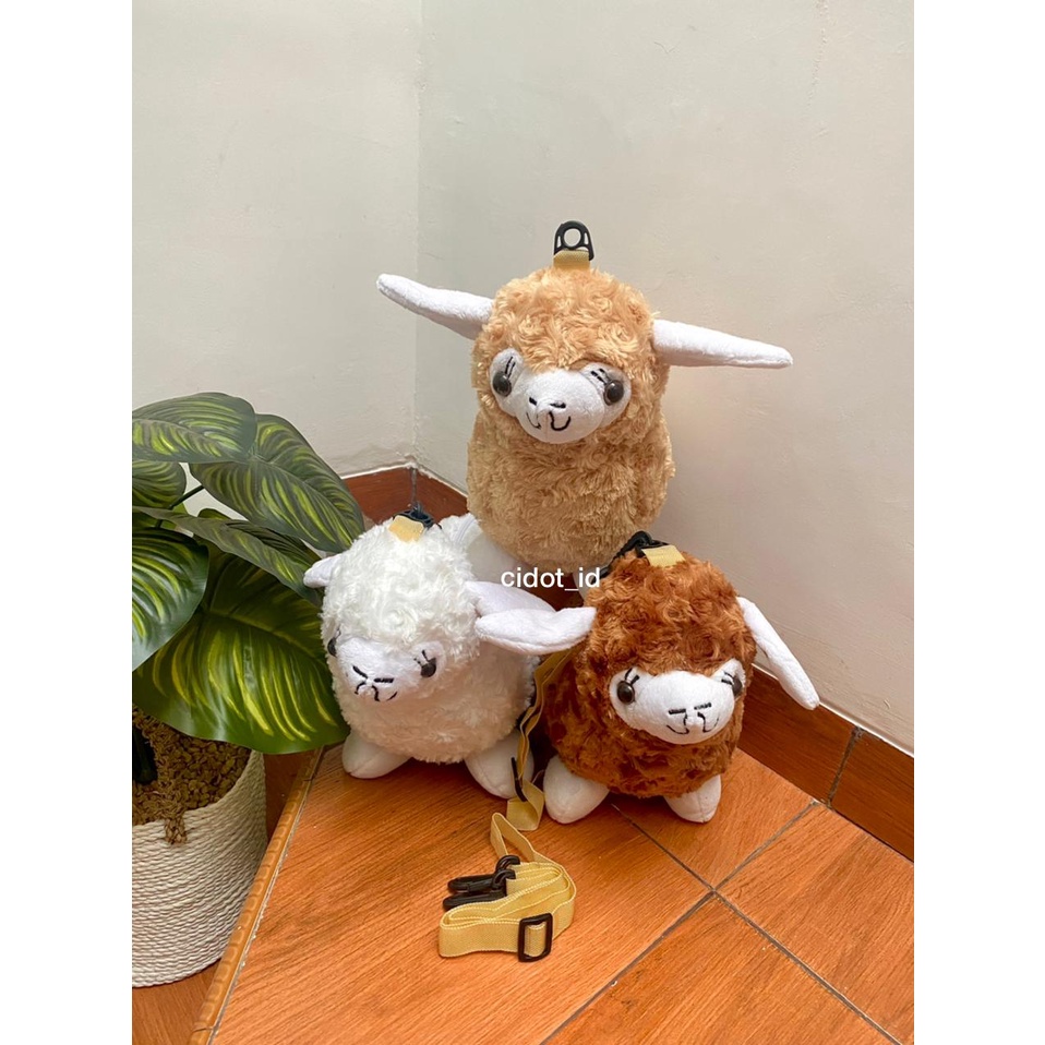 Tas Kambing Embe SHAUN THE SHEEP Bulu Lucu Imut Gemoy Selempang Wanita Baru Boneka Mewah Slingbag Kasual Tas Kepribadian Kartun Kambing