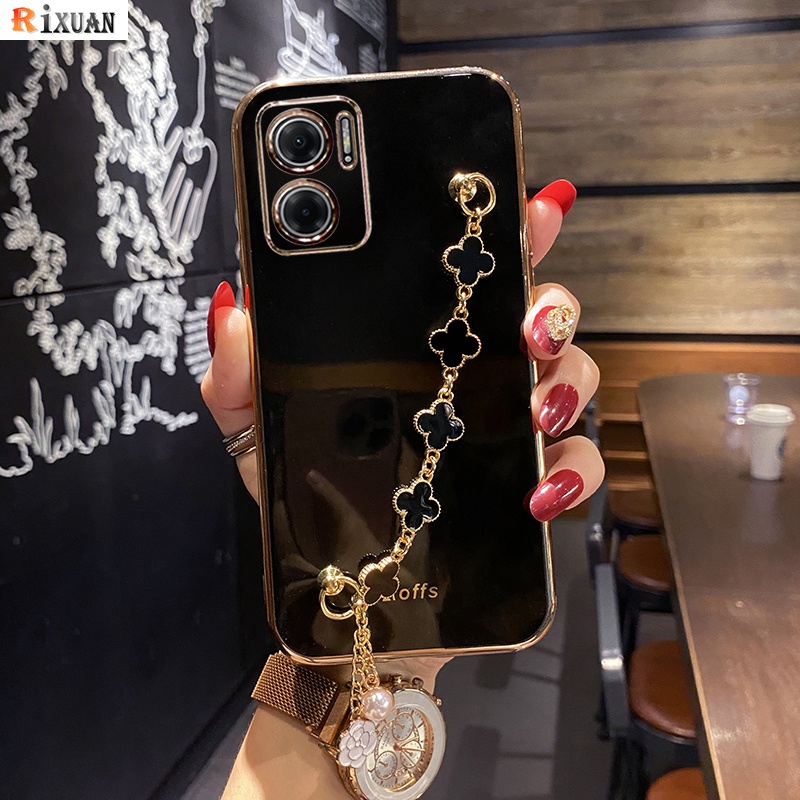 Casing Silikon OPPO A57 2022 A55 A76 A96 A95 A74 A16K A15 A54 A5S A12 A5S A1K A3S A52 A92 F7 Motif Daun Clover