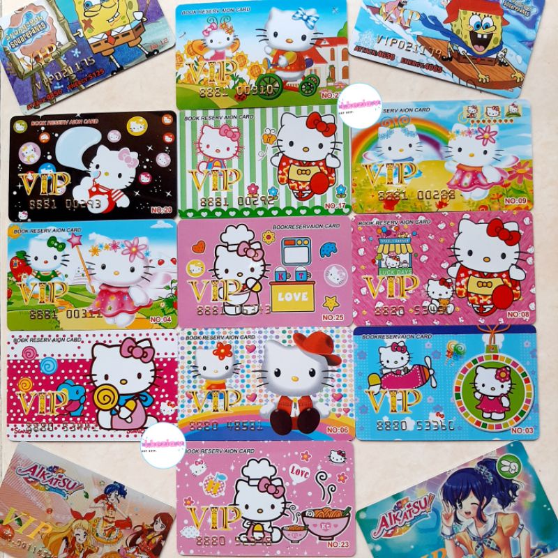 Kartu mainan lucu murah anak-anak Hello Kitty Spongebob Aikatsu