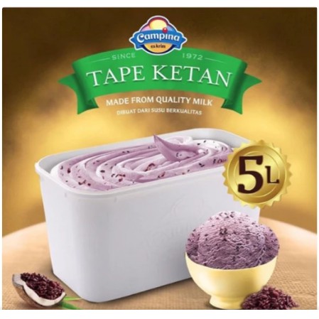 Ice Cream Campina 5lt Tape Ketan / es krim 5 liter