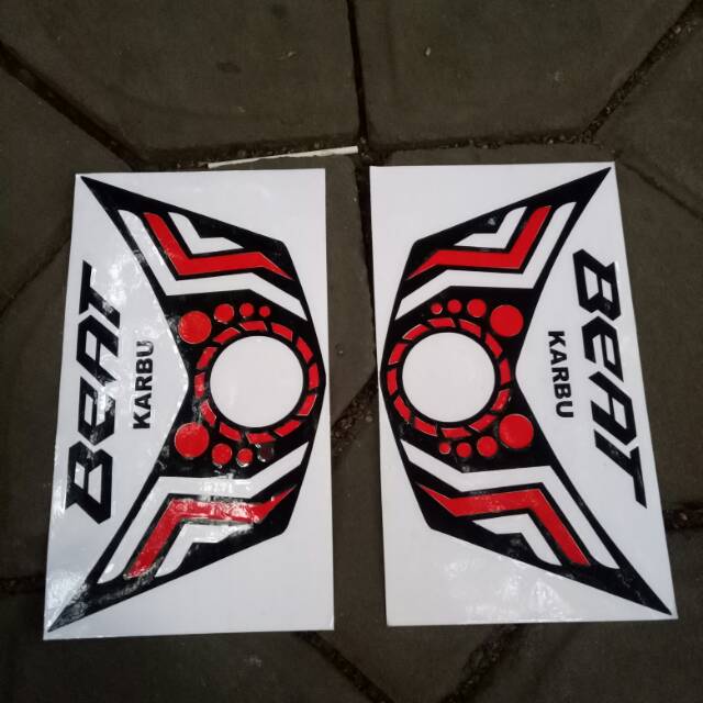 Sticker variasi  motor beat carbu mata elang lampu depan