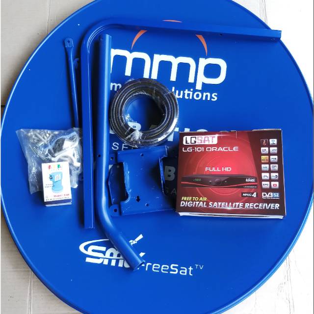 Antena parabola ninmedia 80cm mmp lengkap receiver lgsat oracle hd audio.singkron