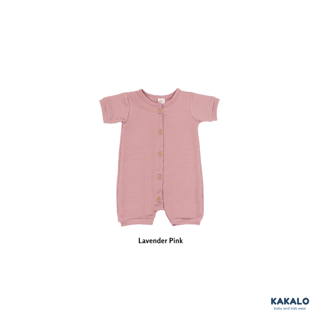 KAKALO Pakaian Bayi | Bunaken Rib Romper (0-1 Tahun)-Lavender Pink