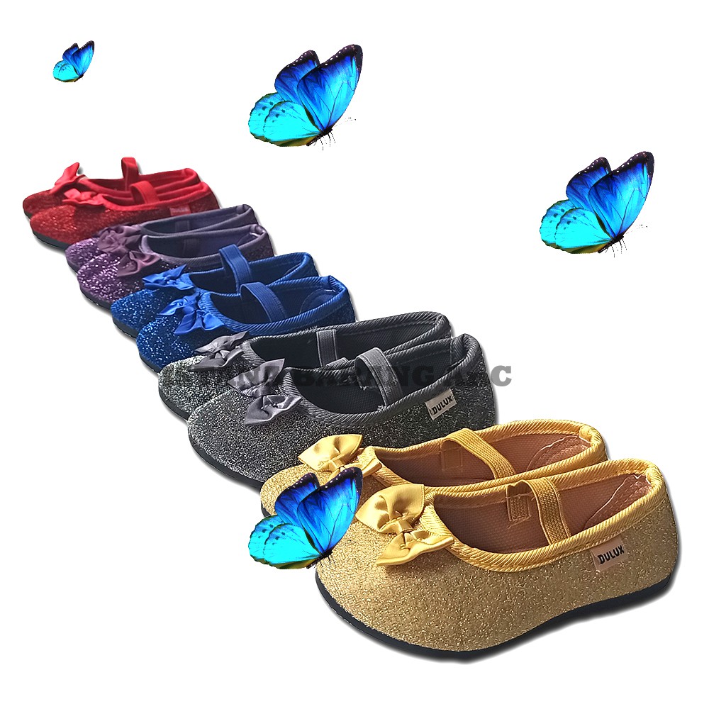Sepatu Balet Anak Perempuan Gliter Motif Pita Dulux 205 E Ukuran 20-25 25-30