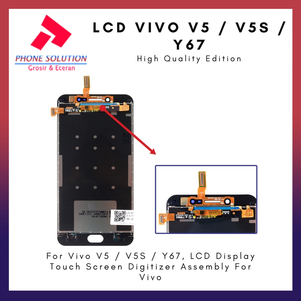 LCD Vivo V5 LCD Vivo V5s LCD Vivo Y67 ORIGINAL 100% Fullset Touchscreen // Supplier LCD Vivo - Garansi 1 Bulan