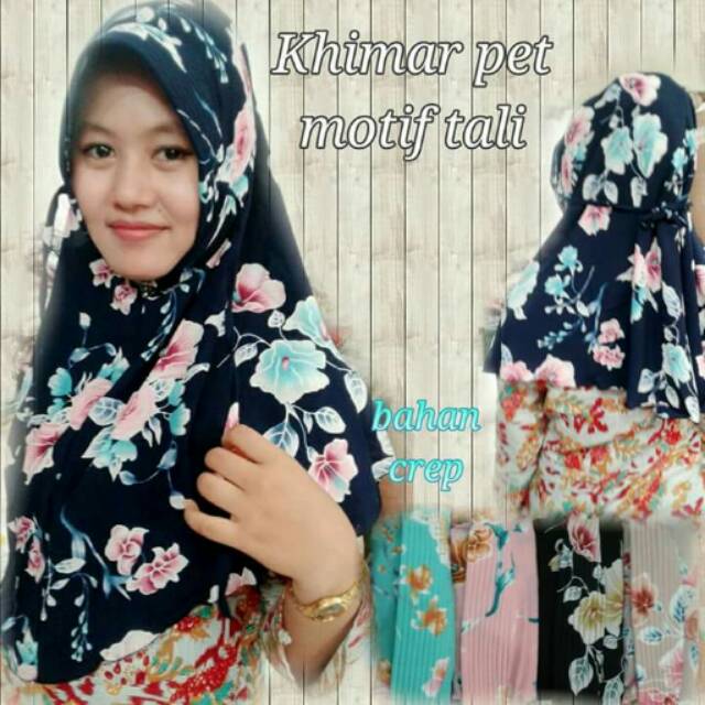 Khimar pet motif tali