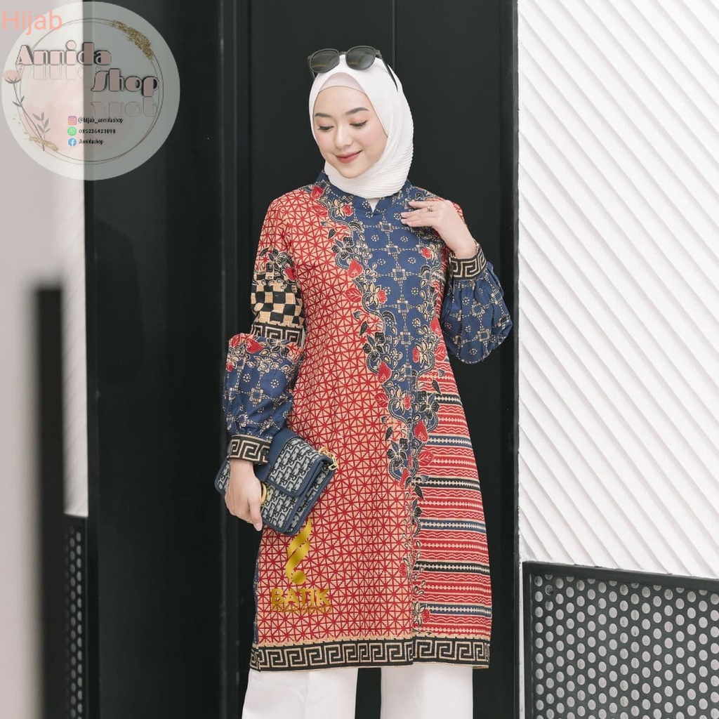 Batik Atasan Prabuseno - Anjar Tunik Atasan Wanita Lengan Panjang Original