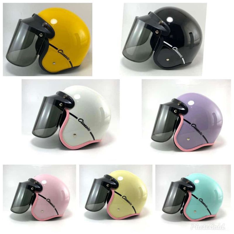 helm helem hlem bogo retro clasic cat premium sni dewasa kaca datar cembung wanita pria cewek cowok 