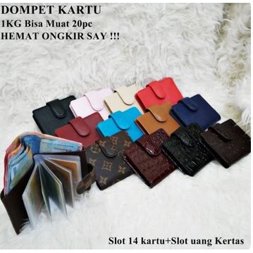 DOMPET TEMPAT KARTU ATM 14SLOT KANCING DOMPET UANG IMPORT MURAH BAGUS