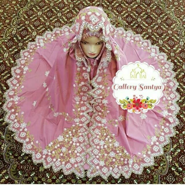 Mukena KD pariaman pink bordir kombinasi