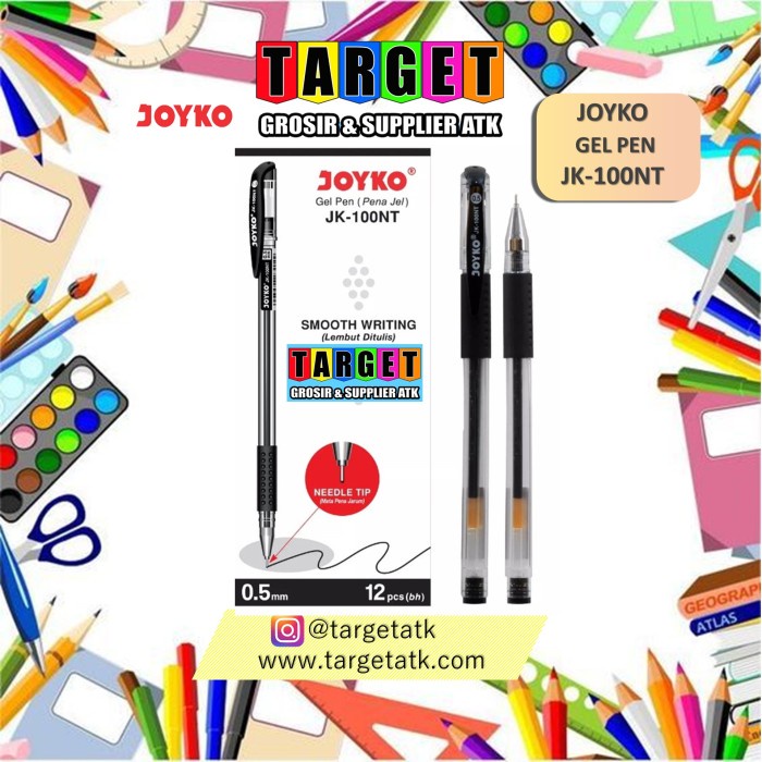 

Hemat Gel Pen Pulpen Pena Joyko Jk-100Nt 0.5 Mm 1 Box 12 Pcs Gilaa!!!