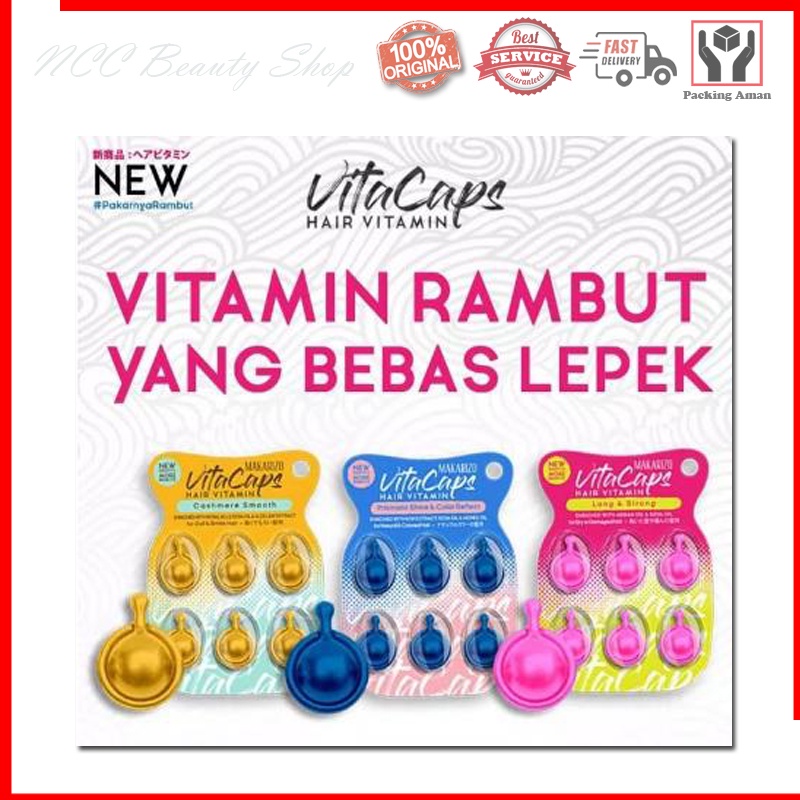 * NCC * Makarizo Vita Caps Hair Vitamin Vitacaps Long Strong Smooth Shine &amp; Color Effect - Kemasan Blister