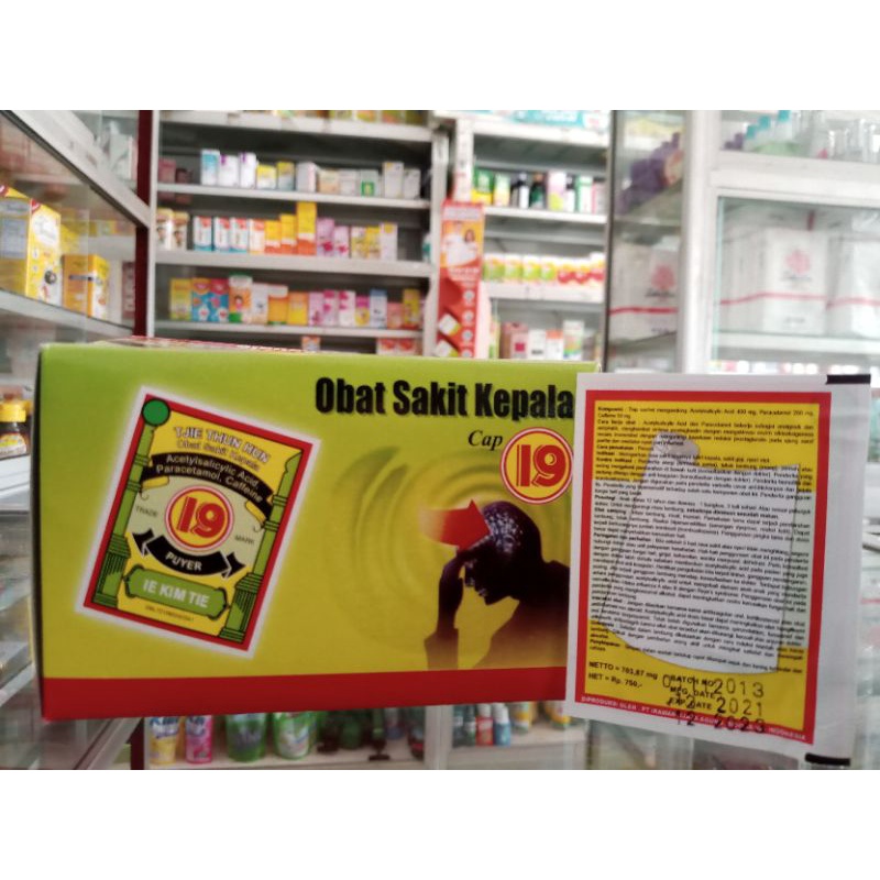 PUYER CAP 19 TJIE THUN HUN OBAT SAKIT KEPALA ISI 10 SACHET