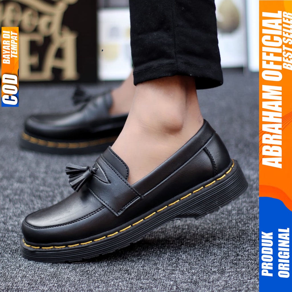 Sepatu Pantofel Kerja Formal Casual Hitam Pria Abraham Daniel