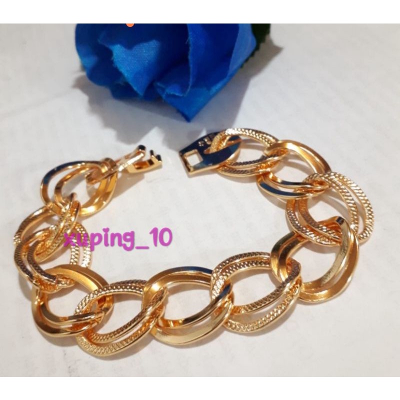 Gelang Tangan Wanita Dewasa Full Gold Motif Rantai Terbaru