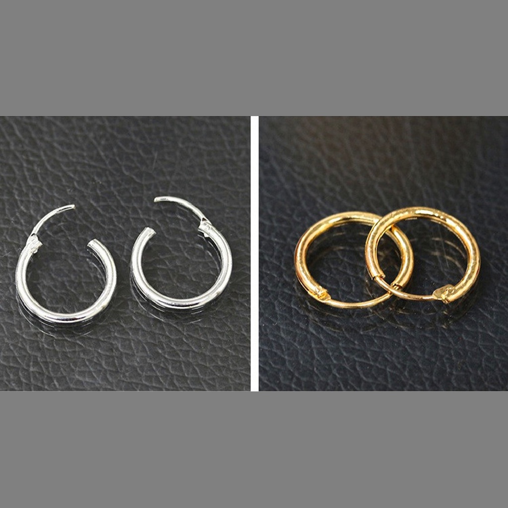 5026-4 2016 Fashion Sterling Silver Gold Endless Hoop Rings Lip Nose Ear Studs Earrings 5026-4