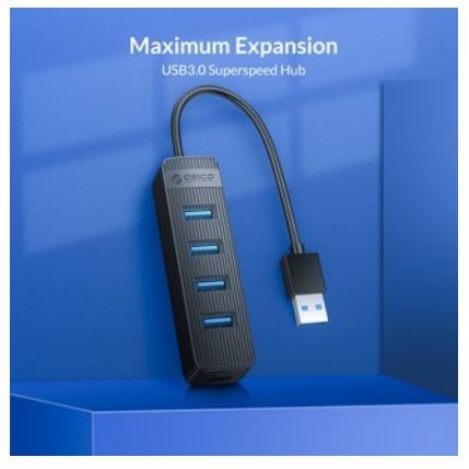 Usb 3.0 hub orico 4 port mini 5Gbps 15cm cable with type-c pd twu3-4a - Terminal usb3.0 4 slot