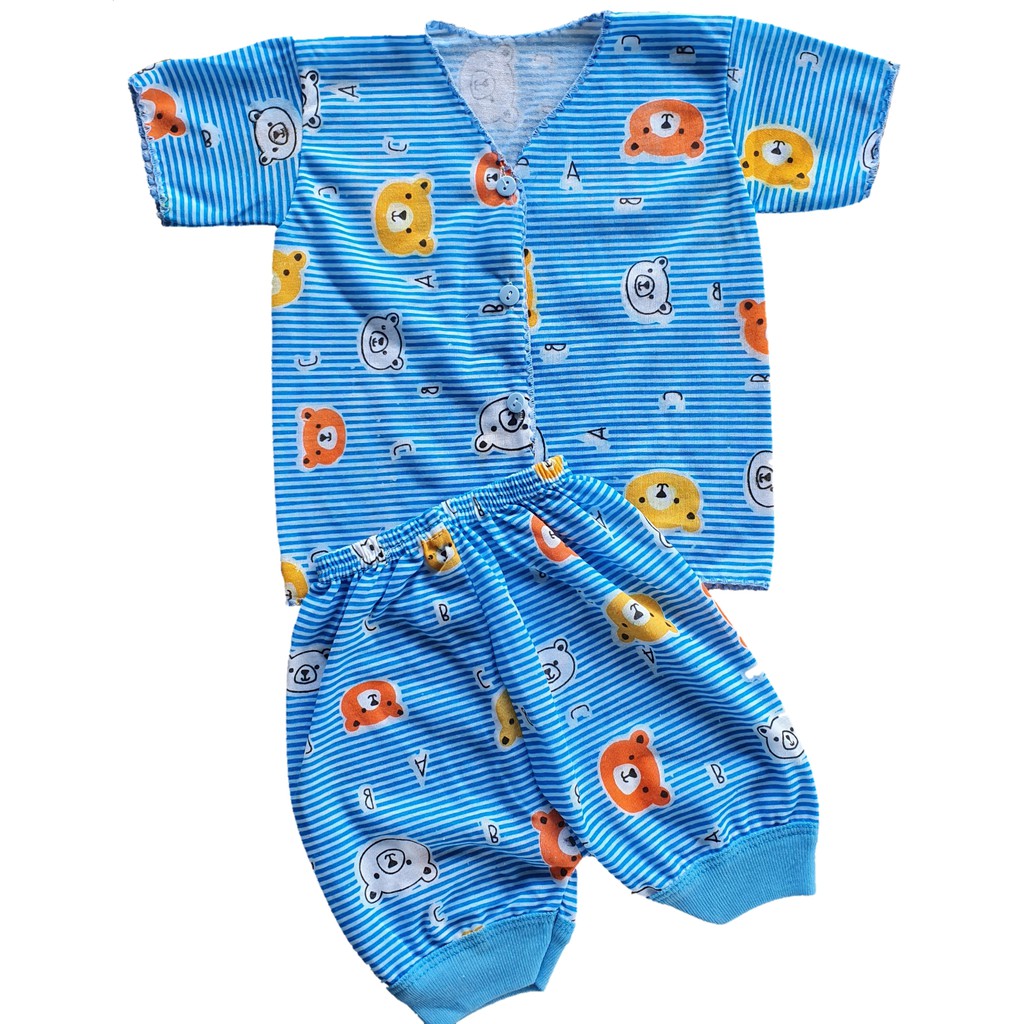 Setelan Bayi Pendek Full Sablon ( Grosir isi 6 setel)