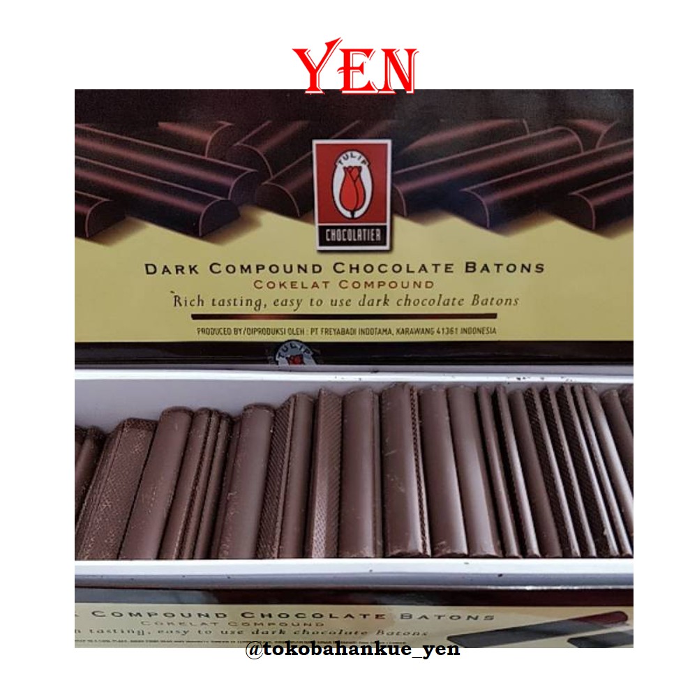 

Tulip Chocolate Stick Batons Compound / Coklat Stick Dark Chocolate Compound [Repack] [Grab/Gojek]