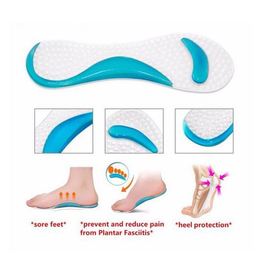 Insole Sepatu Gel Pad Foot Elastic Orthopedic Alas Kaki Silikon Sepatu