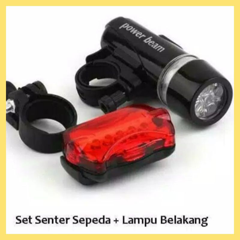Lampu LED sepeda depan belakang model baterai AAA