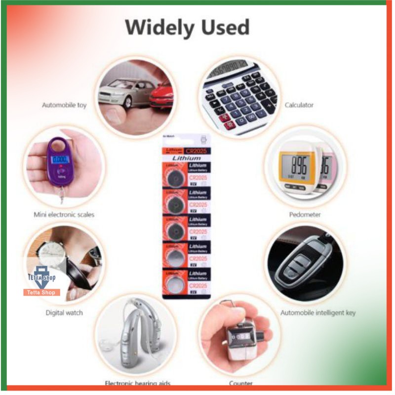 Baterai Bios dan Kolkulator Kode CR2025 Besar Batterai Remote atau Tongsis Tripod Remot Kamera I Batre Remot Mobil I Colculator I Elektronik