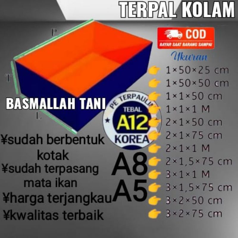 Terpal kolam ikan kolam terpal ikan terp kolam kolam terpal tebal ype A8 dan A12 korea