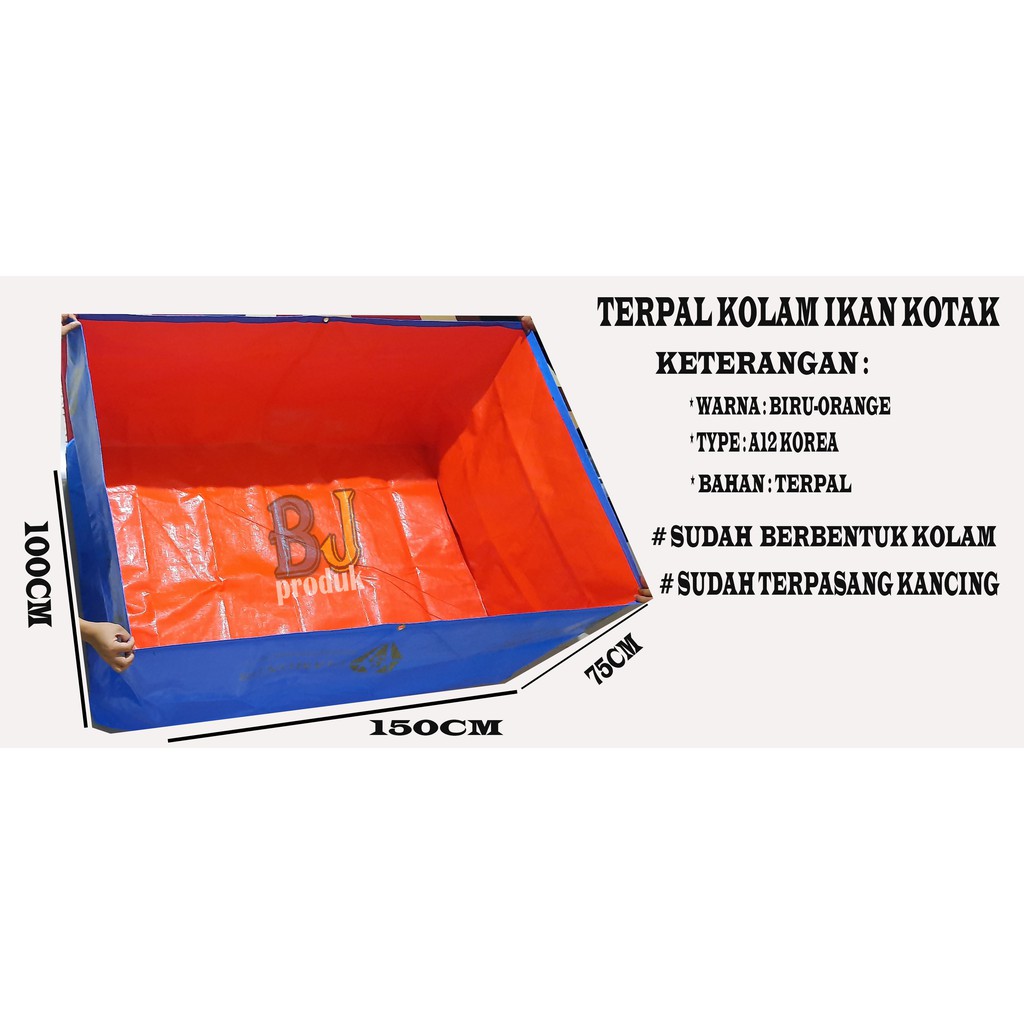 Terpal kolam ikan lele (150x100x75) A12 korea cocok buat ternak ikan lele dan ikan hias / koi nila