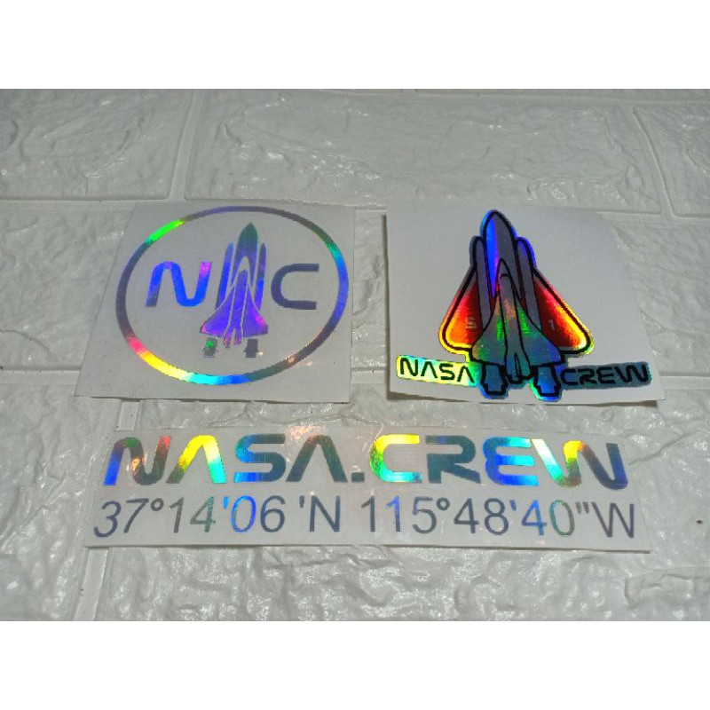 

Stiker nasa crew kordinat roket sepaket 3pcs