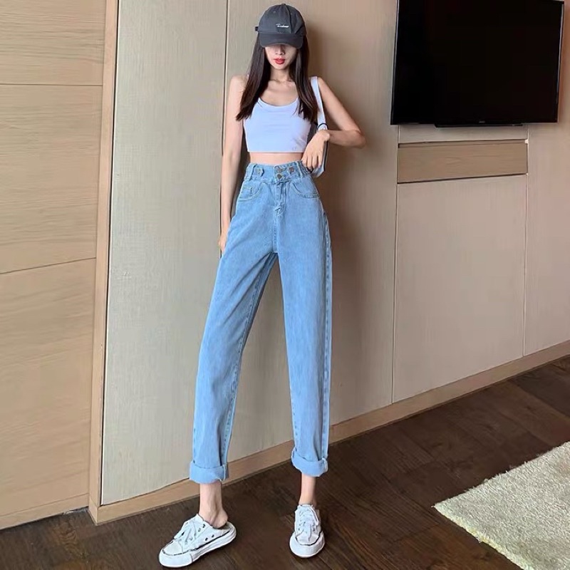 JEANS IMPORT BOYFRIEND CELANA WANITA CEWEK HIGHWAIST PANJANG BAGGY DENIM HW KULOT MX832