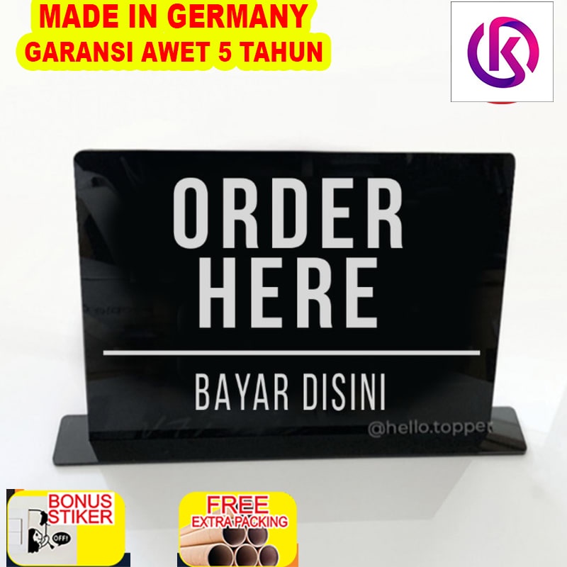 

Terlaris Sign Standing Order Here | Order Here Standing Signage | Sign Meja