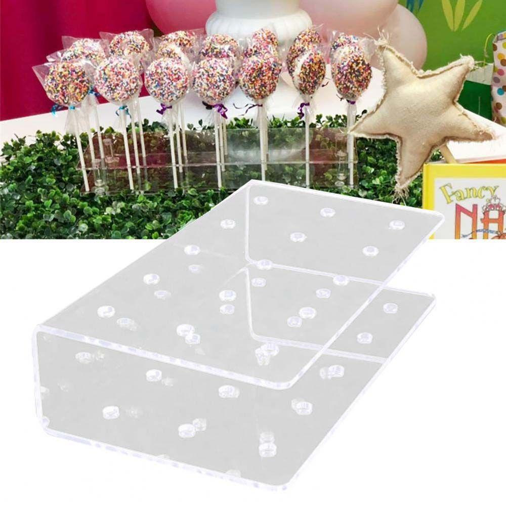 Lanfy Lollipop Stand Acrylic Transparan Persegi Panjang Display Permen Dessert Stick Rak