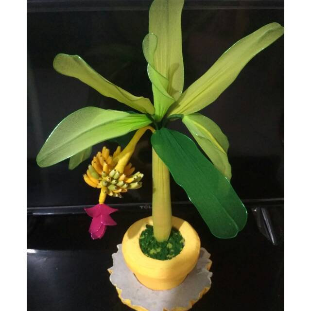 Pisang hias bahan stocking,tanpa pot