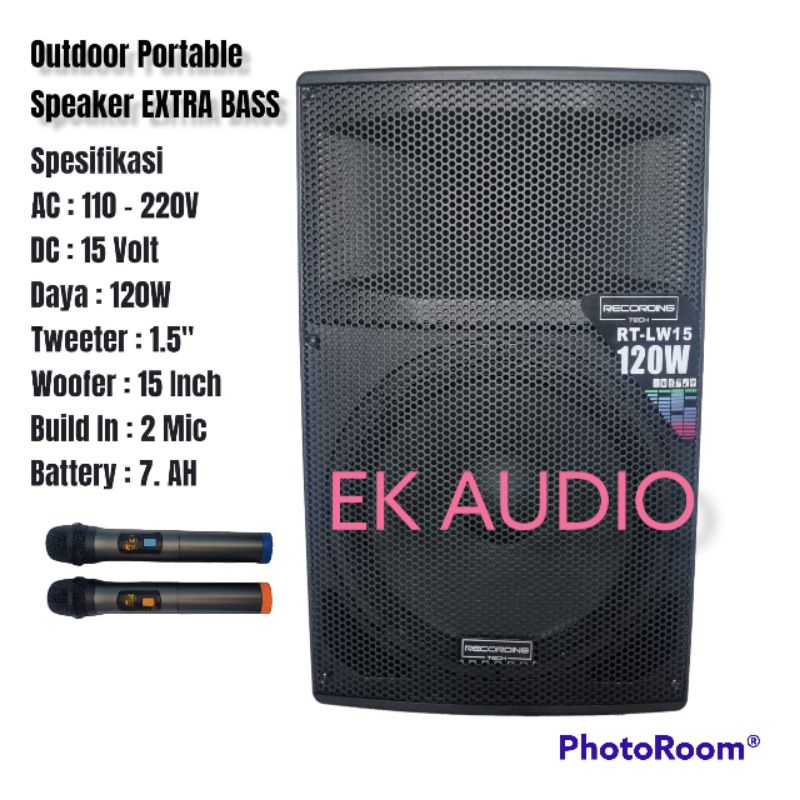 Speaker Aktif Portable15 inch Recording Tech RT LW 15
