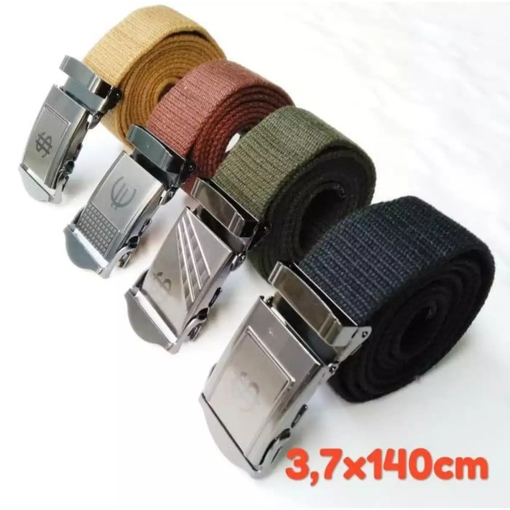 GESPER PRIA / IKAT PINGGANG KANVAS MODEL JEPIT / SABUK KANVAS