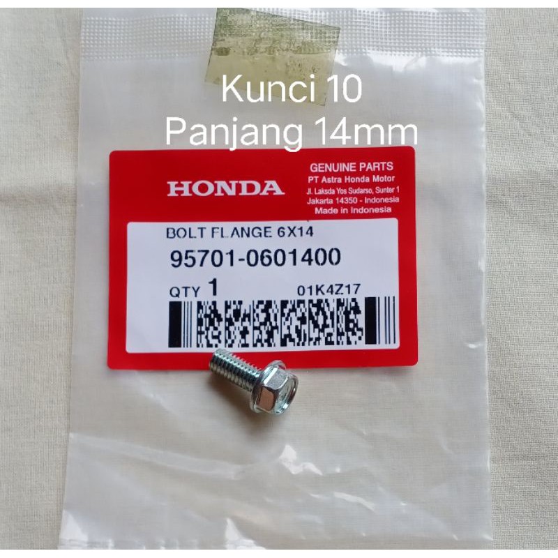 Baut 6x14 Kunci 10 Panjang 14mm Motor Honda Ori AHM-1