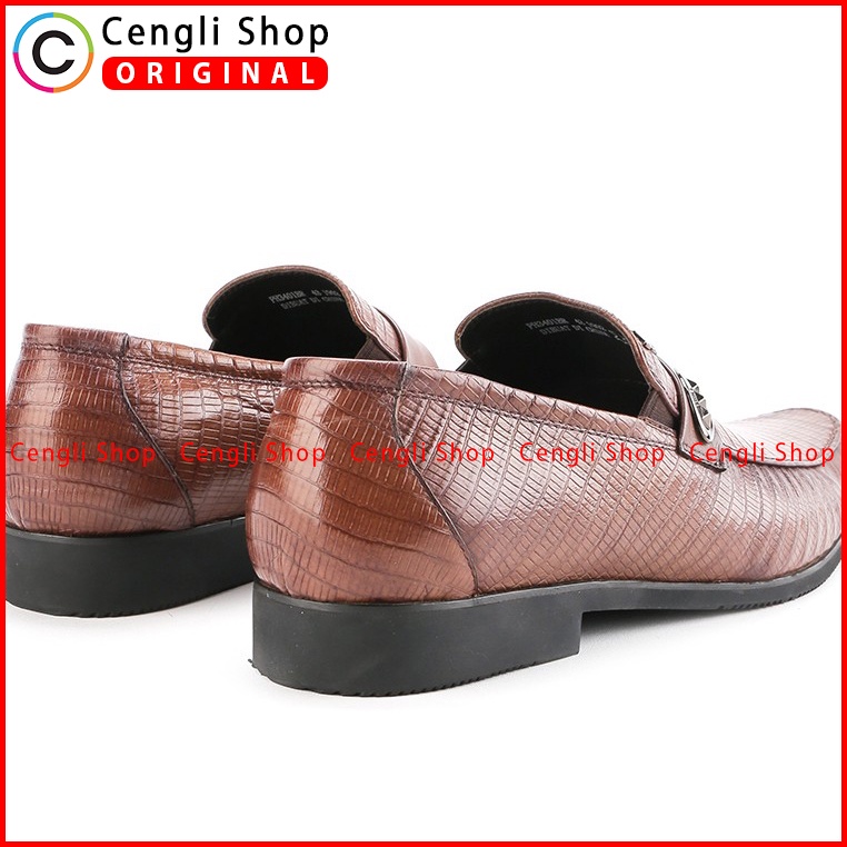 SEPATU PLAYBOY ORIGINAL PANTOFEL KULIT FORMAL PRIA TERBARU COKLAT PL12