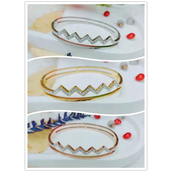 Gelang Titanium Permata Perhiasan Fashion 1222.1223